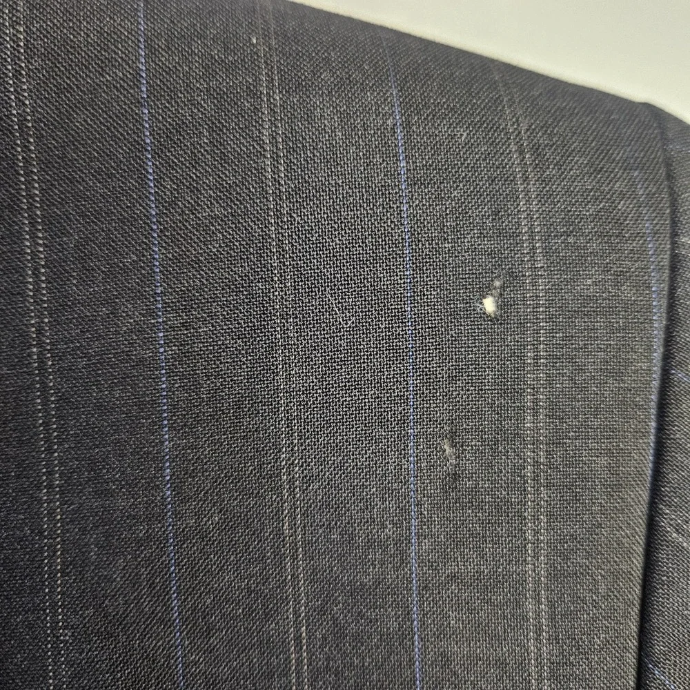 Vintage Chaps Ralph Lauren Mens Blazer‎ 38R Wool Grey Pinstripe Sport Coat